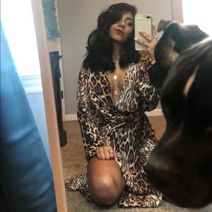 Maxi leopard print dress
